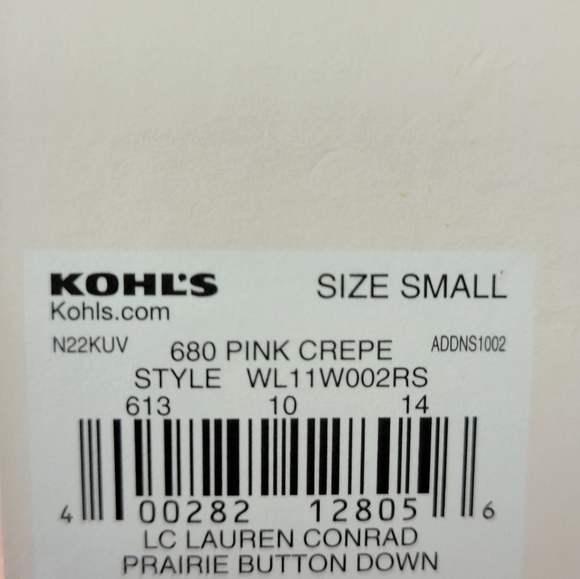 Lauren Conrad Prairie Button Down Pink Crepe S - Picture 8 of 9
